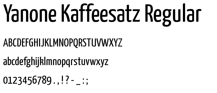 Yanone Kaffeesatz Regular font